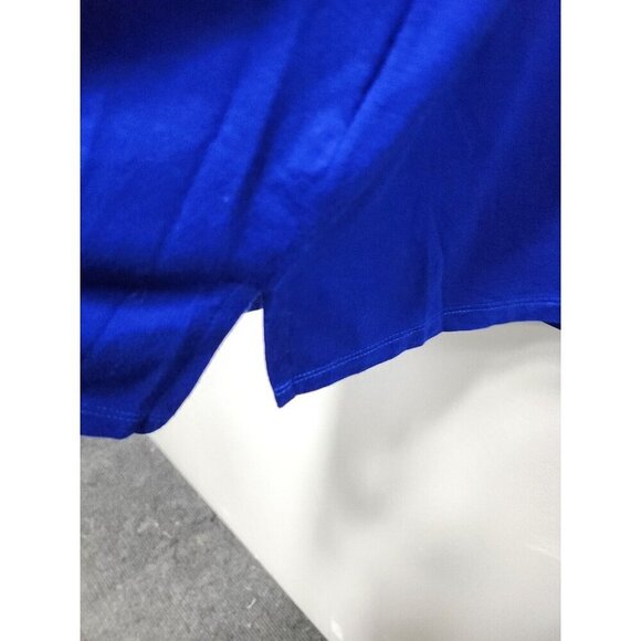 Cable & Gauge Womens Blue Mesh Shoulder Top Size 2X Short Dolman Sleeve Boxy - Picture 5 of 9